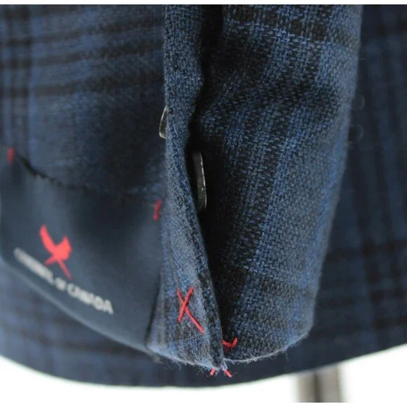 Cardinal of Canada NWT Wool Sport Coat Size 38S US In Blue & Black Plaid